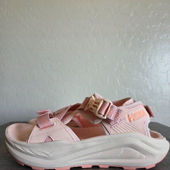 Hoka Infini Hike TC Sandals Dawn Light/Vanilla Size Women's 10B Sporty Outdoor - Picture 4 of 11